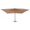 Ombrellone a Sbalzo con Palo in Legno 400x300 cm Tortora