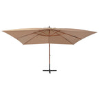 Ombrellone a Sbalzo con Palo in Legno 400x300 cm Tortora