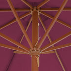 Ombrellone da Esterni con Palo in Legno 300 cm Rosso Bordò