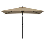 Ombrellone con Palo in Metallo 300x200 cm Grigio Talpa