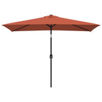 Ombrellone con Palo in Metallo 300x200 cm Terracotta