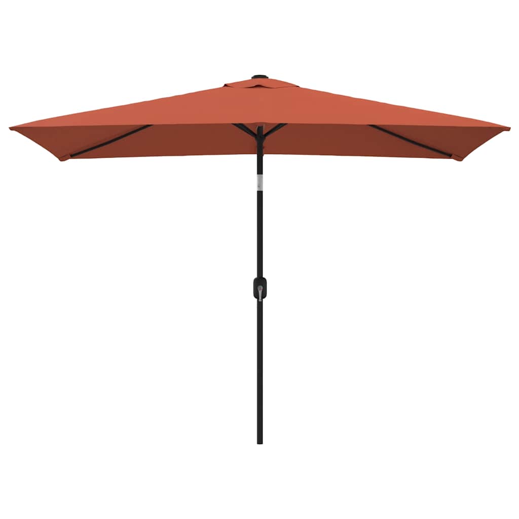 Ombrellone con Palo in Metallo 300x200 cm Terracotta