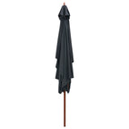 Ombrellone da Esterni con Palo in Legno 200x300 cm Antracite