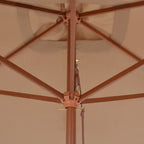 Ombrellone da Esterni con Palo in Legno 200x300 cm Tortora