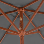 Ombrellone da Esterni con Palo in Legno 270 cm Antracite