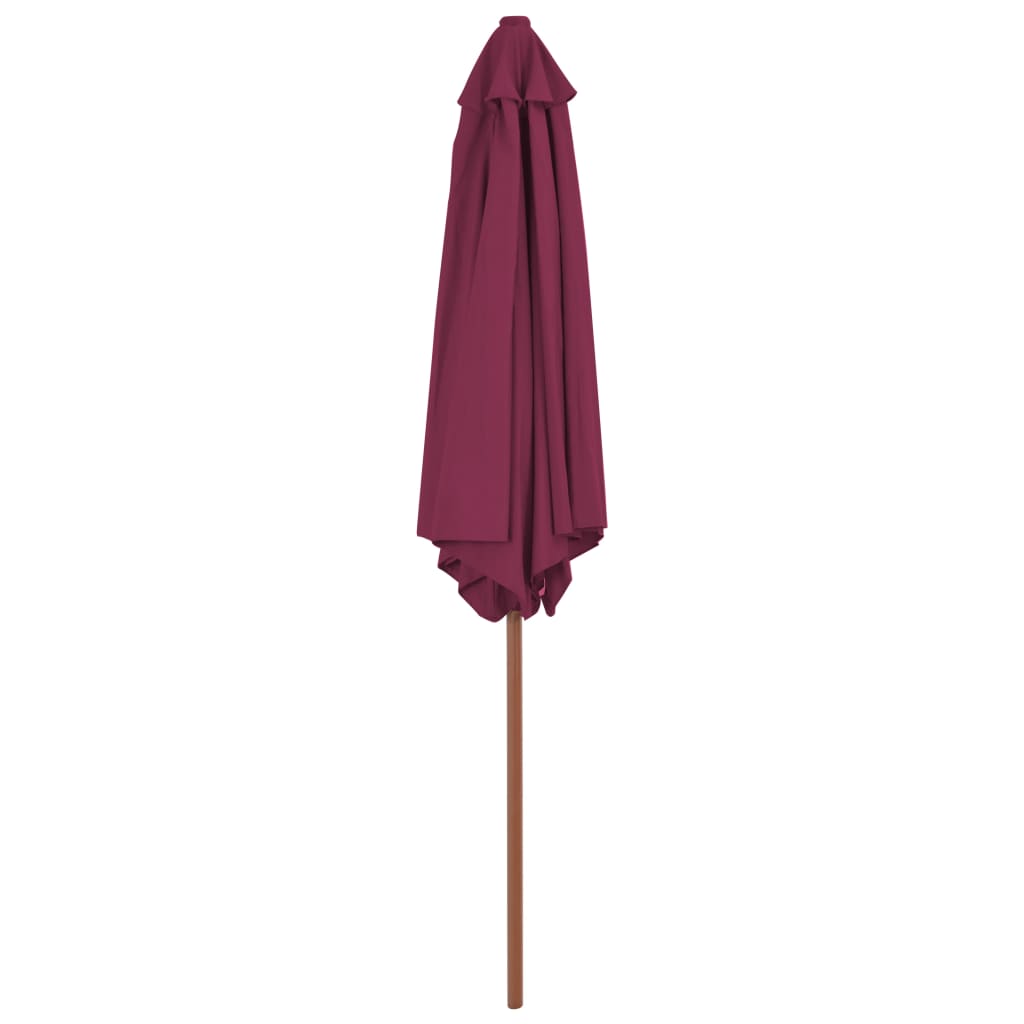 Ombrellone da Esterni con Palo in Legno 270 cm Rosso Bordeaux