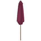 Ombrellone da Esterni con Palo in Legno 270 cm Rosso Bordeaux