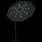 Ombrellone a Sbalzo con LED e Palo in Acciaio 300 cm Antracite