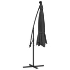 Ombrellone a Sbalzo con LED e Palo in Acciaio 300 cm Antracite