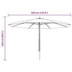 Ombrellone da Esterni con Palo in Legno 350 cm Antracite