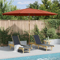 Ombrellone da Esterni con Palo in Legno 350 cm Terracotta