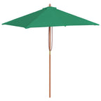 Ombrellone da Esterni con Palo in Legno 150x200 cm Verde