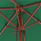 Ombrellone da Esterni con Palo in Legno 150x200 cm Verde