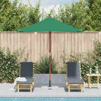 Ombrellone da Esterni con Palo in Legno 150x200 cm Verde