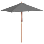 Ombrellone da Esterni con Palo in Legno 150x200 cm Antracite