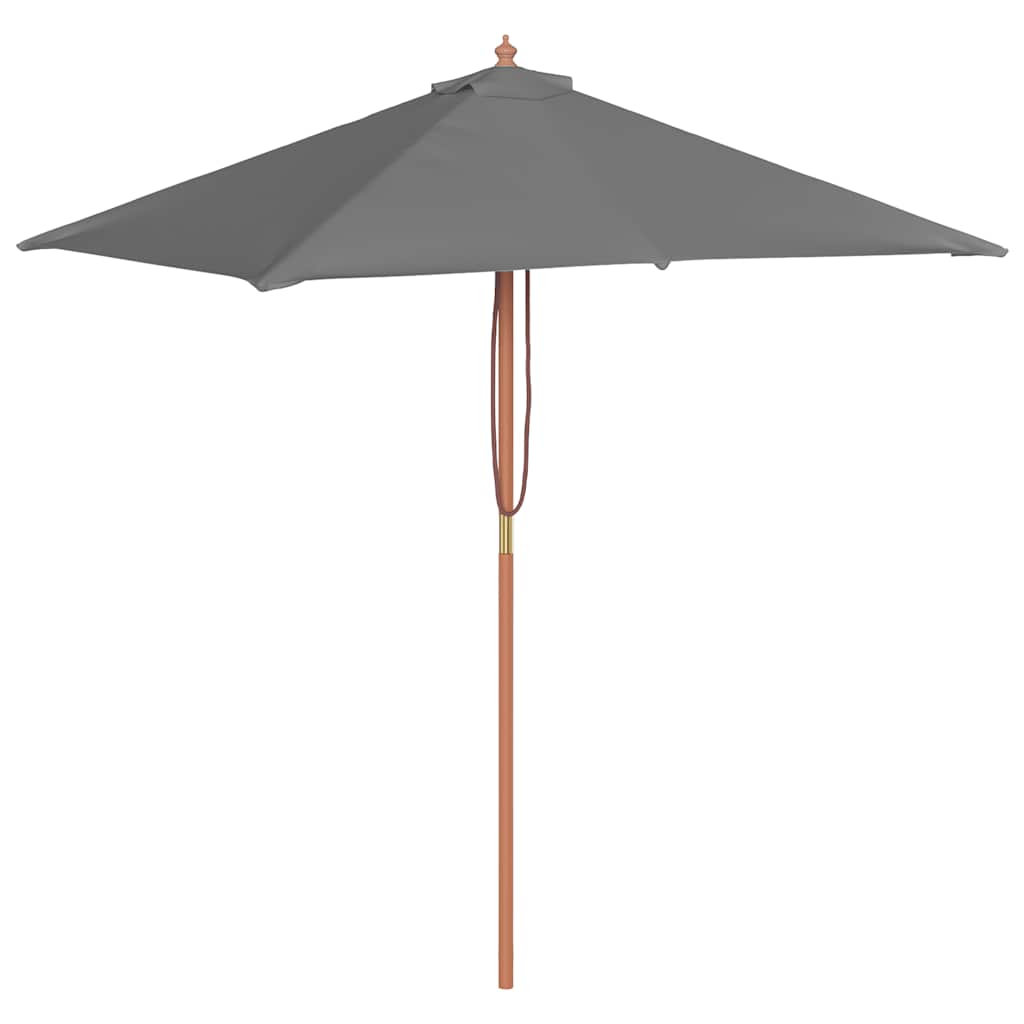 Ombrellone da Esterni con Palo in Legno 150x200 cm Antracite