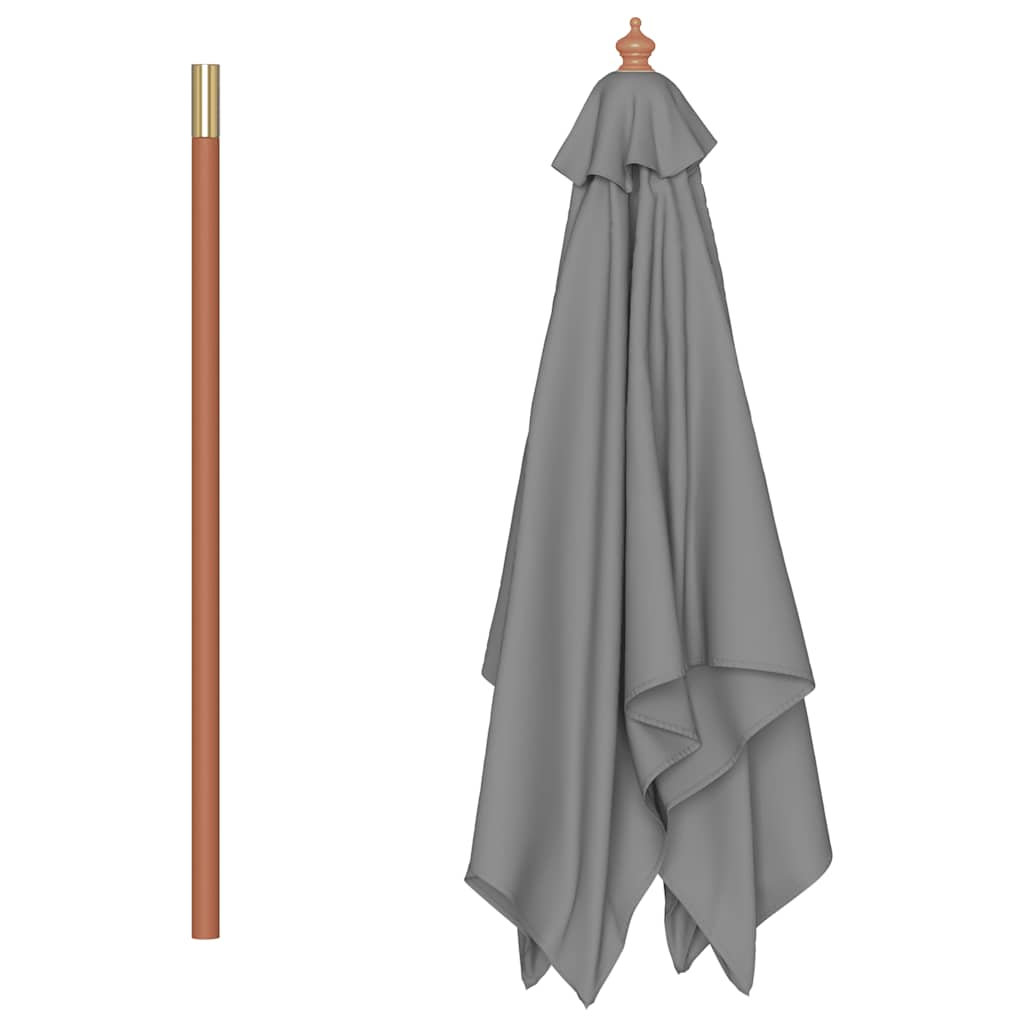 Ombrellone da Esterni con Palo in Legno 150x200 cm Antracite
