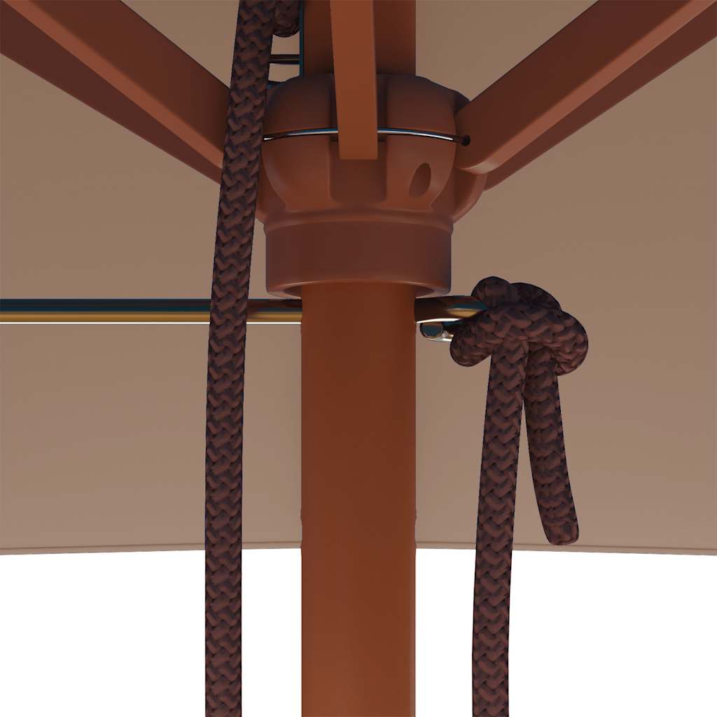 Ombrellone da Esterni con Palo in Legno 150x200 cm Tortora