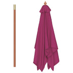 Ombrellone da Esterni Palo in Legno 150x200 cm Rosso Bordeaux