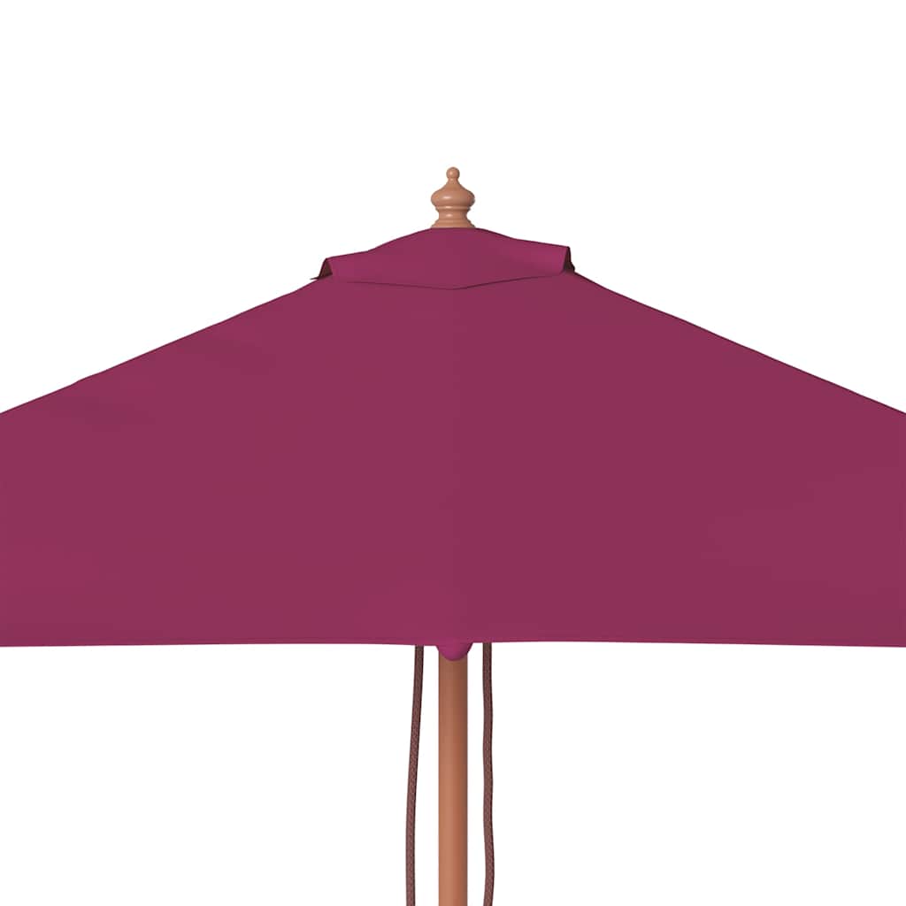 Ombrellone da Esterni Palo in Legno 150x200 cm Rosso Bordeaux