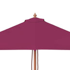 Ombrellone da Esterni Palo in Legno 150x200 cm Rosso Bordeaux