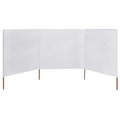 Paravento a 3 Pannelli in Tessuto 400x120cm Bianco