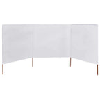 Paravento a 3 Pannelli in Tessuto 400x120cm Bianco