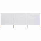 Paravento a 3 Pannelli in Tessuto 400x120cm Bianco