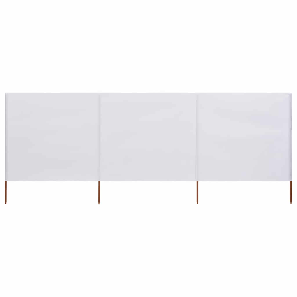 Paravento a 3 Pannelli in Tessuto 400x120cm Bianco