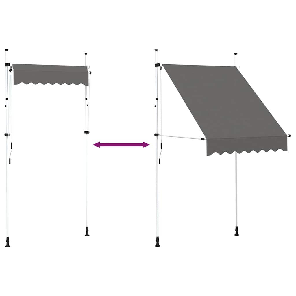 Tenda da Sole Retrattile Manuale 150 cm Antracite