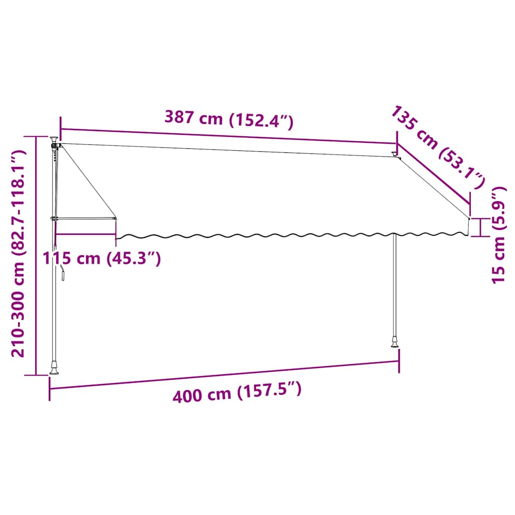 Tenda da Sole Retrattile Manuale 400 cm Crema