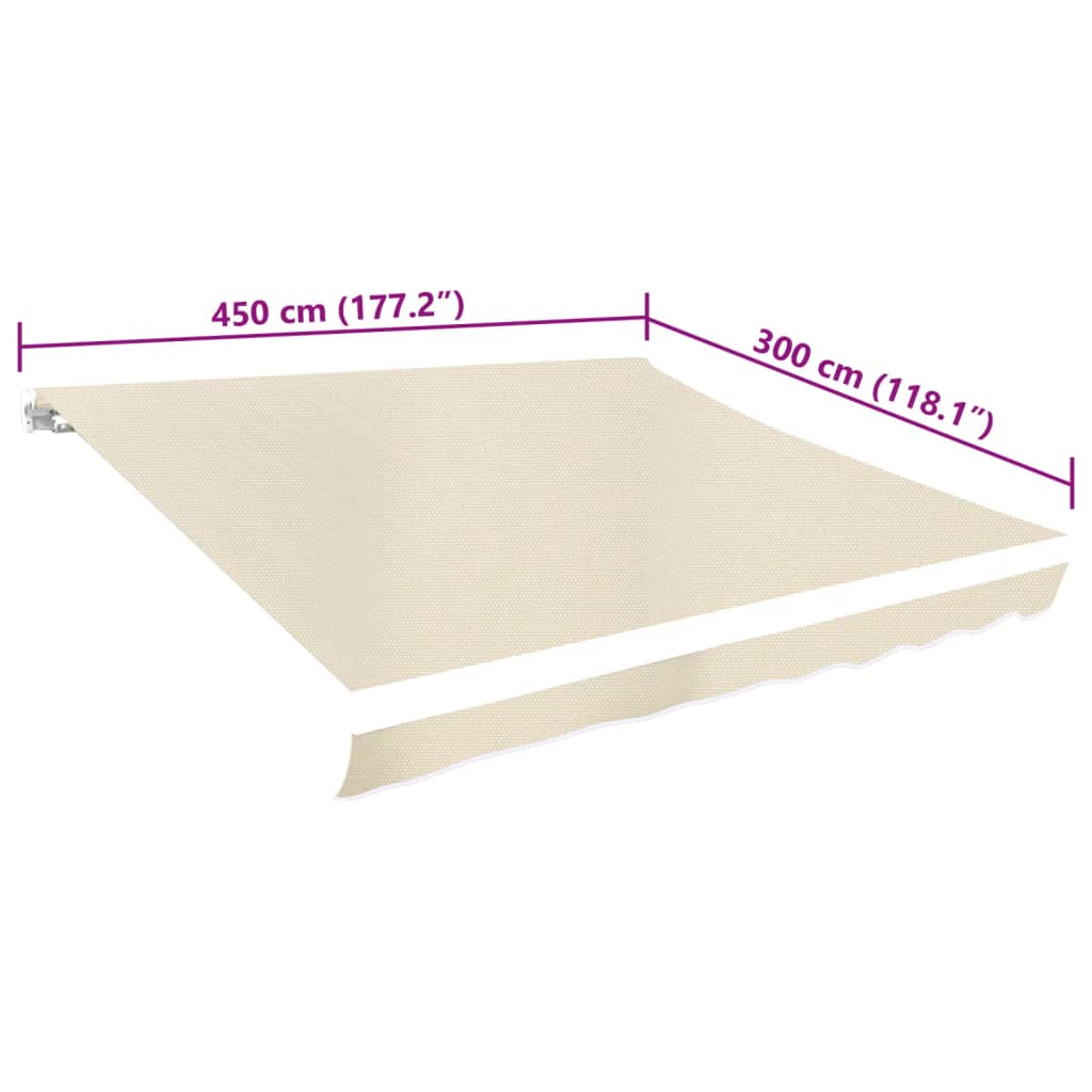 Tendone Parasole in Tela Crema 4,5x3 m