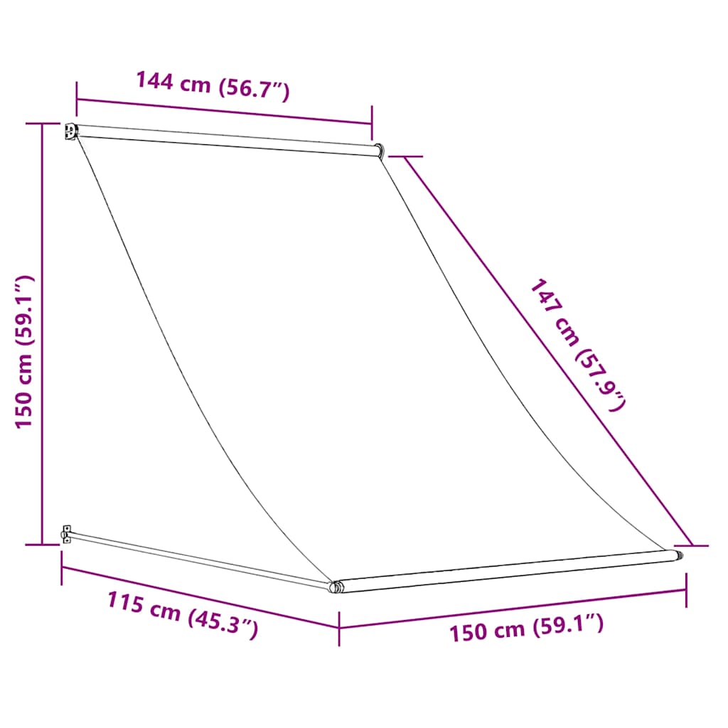 Tenda da Sole Retrattile 150x150 cm Blu e Bianco