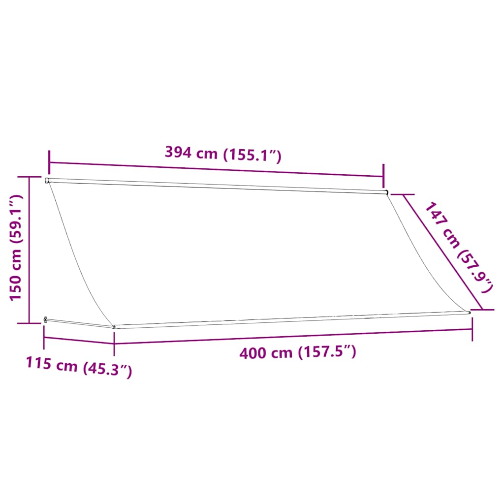 Tenda da Sole Retrattile 400x150 cm Crema