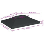 Copertura Superiore per Gazebo a 2 Strati 310g/m²4x3m Antracite