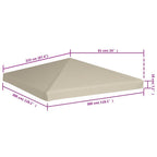 Tetto per Gazebo 310 g/m² 3x3 m Beige