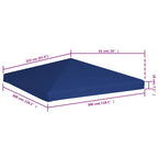 Copertura Superiore per Gazebo 310 g/m² 3x3 m Blu