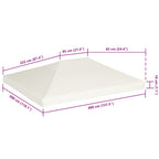 Copertura Superiore per Gazebo 310 g/m² 4x3 m Bianco Crema