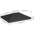 Copertura Superiore per Gazebo 310 g/m² 4x3m Grigia