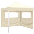 Tenda Pieghevole con 2 Pareti 291x291x315 cm Crema