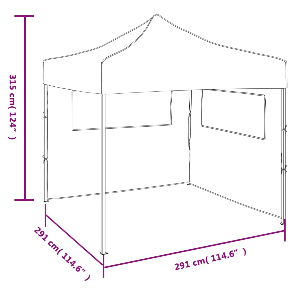 Tenda Pieghevole con 2 Pareti 3x3 m Blu