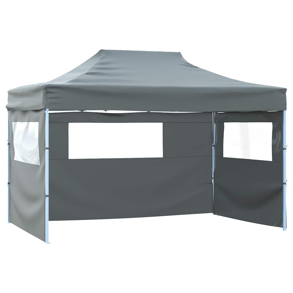 Tenda Pieghevole Pop-Up 4 Pareti Laterali 3x4,5 m Antracite