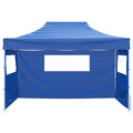 Tenda Pieghevole con 3 Pareti 3x4,5 m Blu