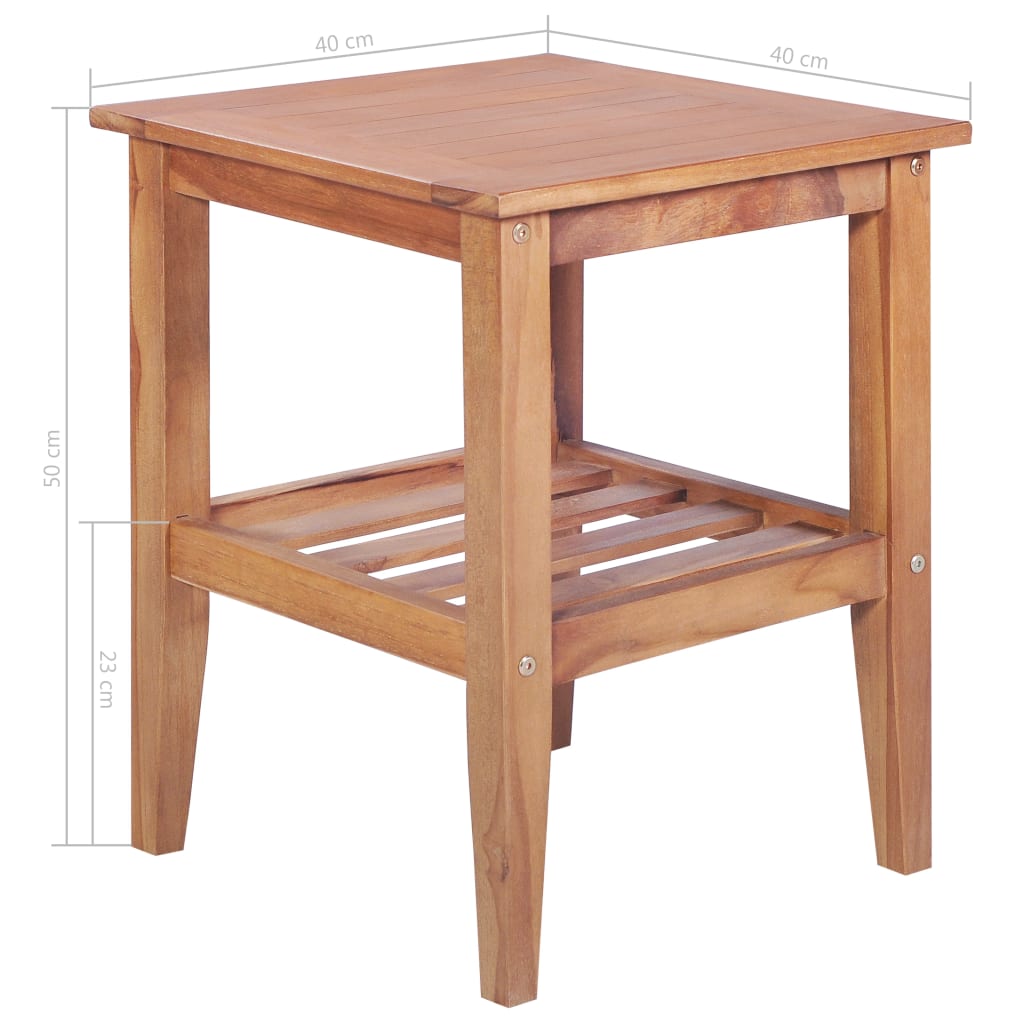 Tavolino da Salotto 40x40x50 cm Quadrato Legno Massello di Teak