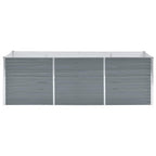 Letto Rialzato da Giardino Acciaio Zincato 240x80x77 cm Grigio