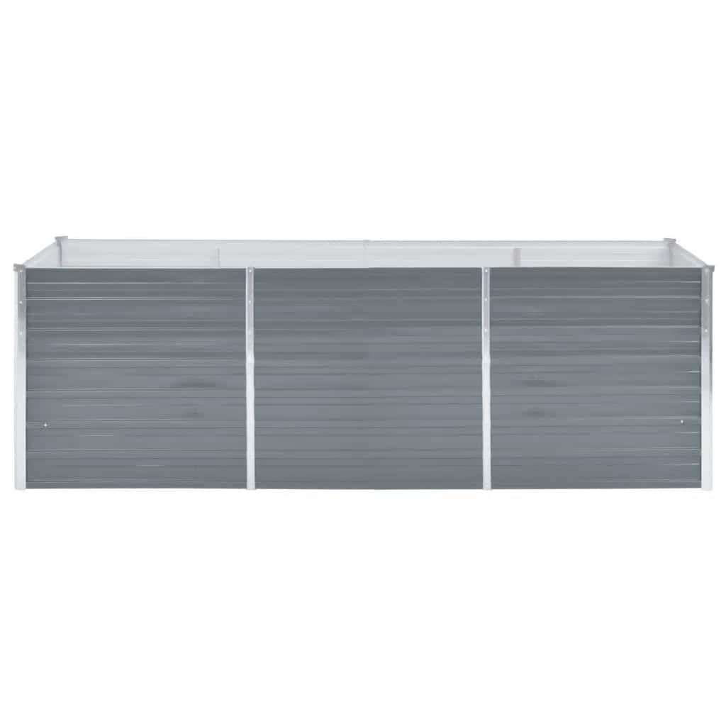 Letto Rialzato da Giardino Acciaio Zincato 240x80x77 cm Grigio