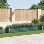 Letto Rialzato Giardino in Acciaio Zincato 320x80x45 cm Verde
