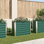 Letto Rialzato Giardino in Acciaio Zincato 100x40x77 cm Verde