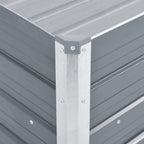 Letto Rialzato Giardino in Acciaio Zincato 100x40x45 cm Grigio