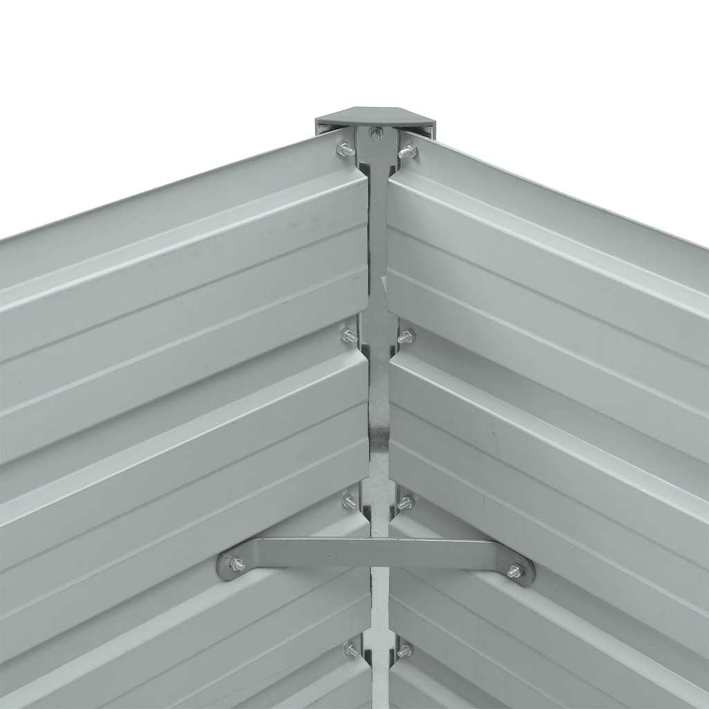 Letto Rialzato Giardino in Acciaio Zincato 100x40x45 cm Grigio